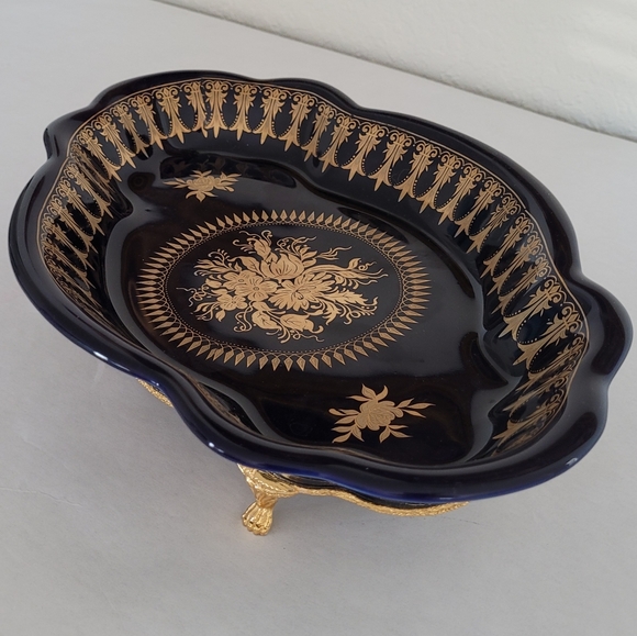 Royal Blue & Gold Gilt Serving Dish - Picture 6 of 10